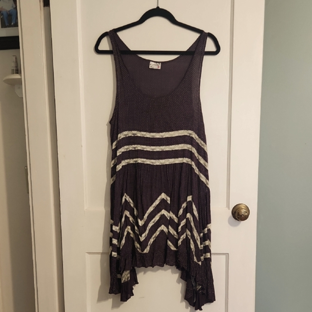 NWT Free People Purple and Cream Tank Top
